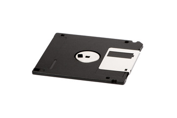 One black and silver floppy disk