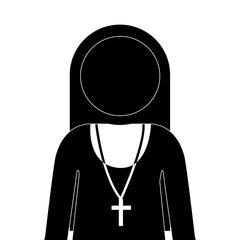 nun pictogram icon image vector illustration design 