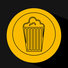 silhouette head. concept cinema pop corn vector illustration eps 10