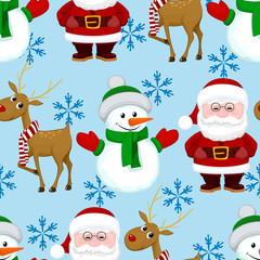 New Year Christmas seamless pattern