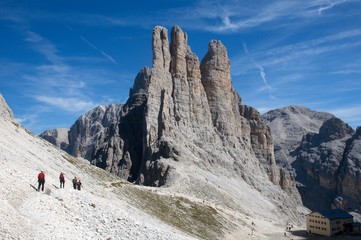 Dolomites /mountains Dolomiti, Catinaccio / Rosengarten, Torri del Vajolet / Vajolet,  Italy