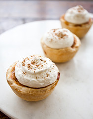 Pumpkin Pie Mini Tarts with Whipped Cream
