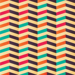 Geometric seamless chevron pattern in retro colors