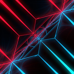 abstract modern futuristic blue and red lines background 3d rendering