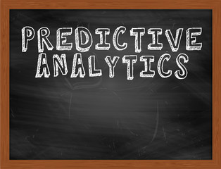 PREDICTIVE ANALYTICS handwritten text on black chalkboard