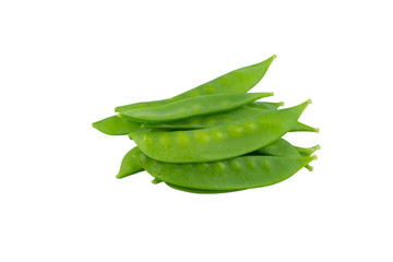 Snow peas isolated on white background..