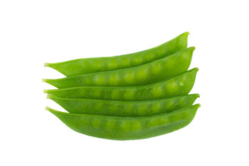 Snow peas isolated on white background..