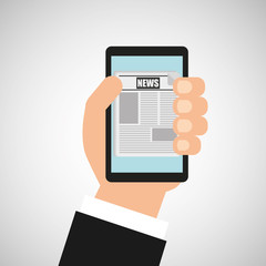 smartphone news app online graphic vector illustration eps 10