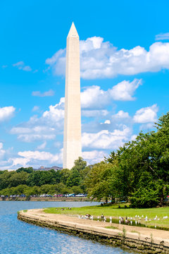 The Washington Monument seen across the Tidal Basin in Washingto