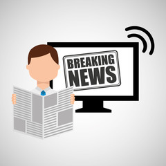 man reading news breaking vector illustration eps 10