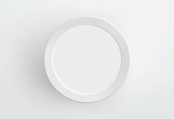 Blank paper frame on white wall. Vector.