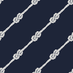 Fototapeta premium Seamless nautical rope pattern - Figure 8 knots