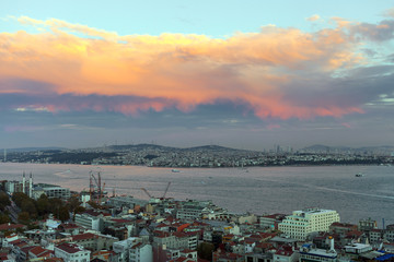 Fototapeta na wymiar The historic center of Istanbul at sunset. Turkey.