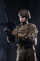 Ammunition Soldier. Modern soldier with rifle