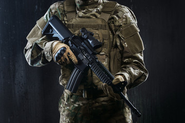 Ammunition Soldier. Preparation for military action.