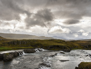Trollafossar Waterfall, western Iceland