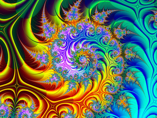 Abstract fractal background computer-generated image - obrazy, fototapety, plakaty