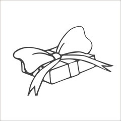 christmas gift vector scetch. new year celebrate. box with surprise.