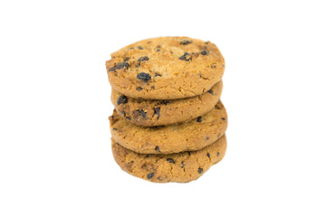 Chocolate chip cookie isolated on white