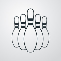 Icono plano bolos sobre fondo degradado