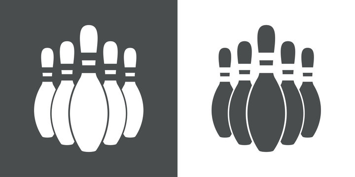 Icono plano bolos gris