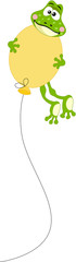 Cute frog holding balloon
