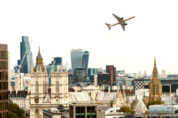 Fototapeta na wymiar Air over London skyline, old and new