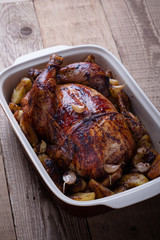 Homemade whole roasted chicken