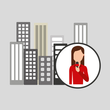 recommend clip art: character woman reporter news broadcast graphic vector illustration eps 10