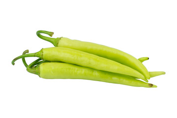 green chilli isolated on white background