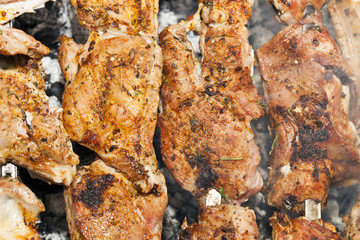 barbecue pork, close-up