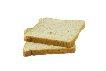 whole wheat bread, isolated on white background