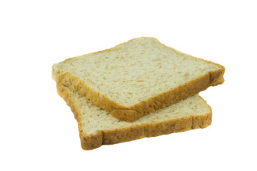whole wheat bread, isolated on white background