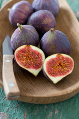 fresh figs on wooden table