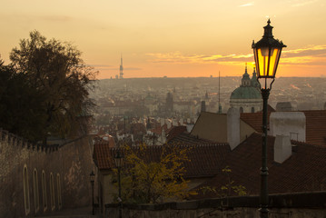 Fototapeta na wymiar Morning light, Prague, Czech Republic