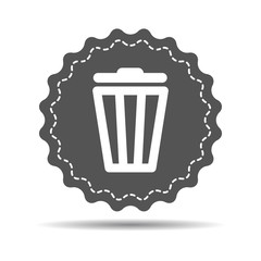 black trash bin icon on a white background