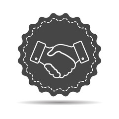 handshake thin line design icon - vector illustration