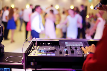Dancing couples during party or wedding celebration - 126469936