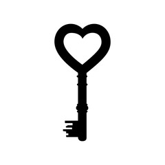 heart shape key icon image vector illustration  design