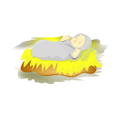 Baby Jesus Icon Symbol Design. Vector christmas illustration isolated on white background