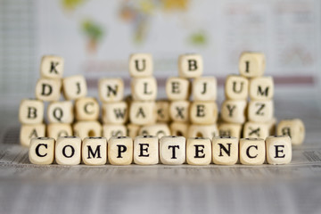 competence word on newspaper background