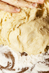 dough for the pie, close-up