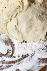 dough for the pie, close-up
