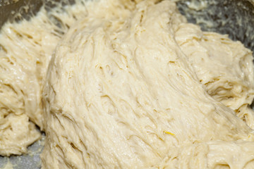 dough for the pie, close-up