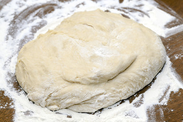 dough for the pie, close-up