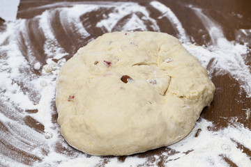 dough for the pie, close-up
