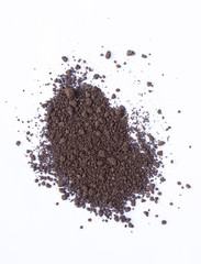 Pile of wet soil isolated on white background
