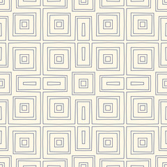 Outline ethnic abstract background. Seamless pattern with symmetric geometric ornament.