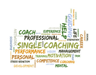 Single coaching word cloud