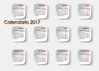 Planning Calendar 2017 in Spanish